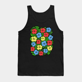 Hibiscus Flowers & Monstera Leaves #2 Tank Top